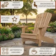 Frontansicht des Adirondack Chairs aus Eiche mit...