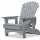Infografik zum grauen Adirondack Chair Recliner de luxe aus massivem Eschenholz: luxuri&ouml;ser Sitzkomfort, moderne Lackierung, 4-fach verstellbare R&uuml;ckenlehne und extra breite Armlehnen