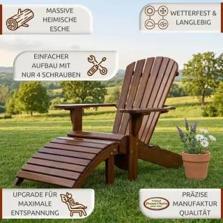 Footrest de luxe gerundet "Nussbaum" - Ansicht 2