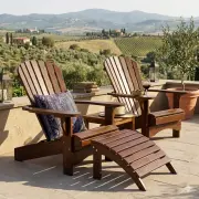 Footrest de luxe gerundet "Nussbaum"