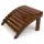 Perspektivische Detailansicht der ergonomischen Rundung des nussbaumfarbenen Footrests.