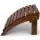 Freigestellter, gerundeter Footrest mit edler Nussbaum-Lasur in der Frontalansicht – Zubehör für Adirondack Chairs.